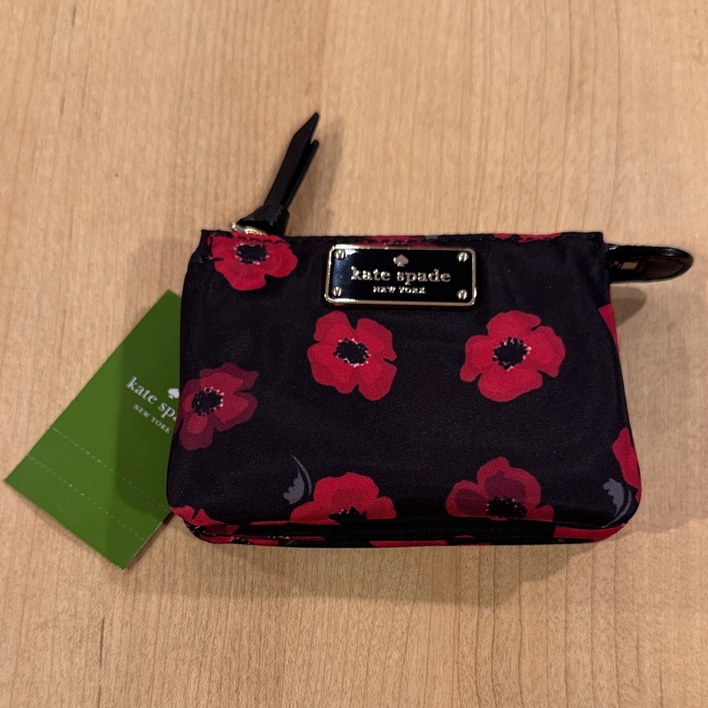 NWT Kate Spade Mini Natasha Wilson Road Mini Poppy Card Case